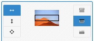 Screenshot of Image Slider Maker generator tool interface - showing image position set as fit to width, align middle