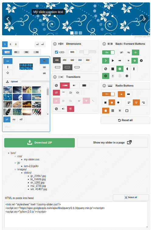 Image Slider Maker generator screen shot