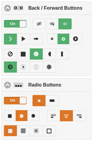 Back / forward and radio button controls