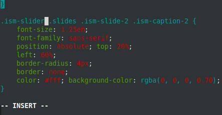 Editing of CSS code